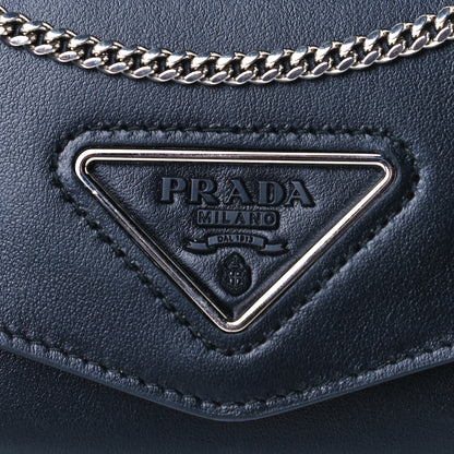 Prada City Calfskin Envelope Chain Clutch Black 6 of 8