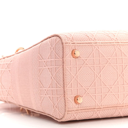 Christian Dior Canvas Embroidered Cannage Medium Lady D-Lite Pink 9 of 14