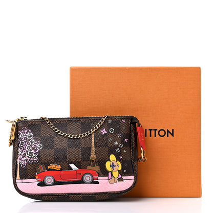 Louis Vuitton Damier Ebene 2019 Christmas Animation Mini Pochette Accessories Red 10 of 10