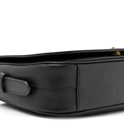 Prada Saffiano Flap Crossbody Black 9 of 10