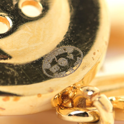 Chanel Metal Large Paris Button Earrings Gold 4 of 8