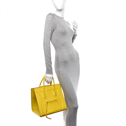 Celine Grained Calfskin Medium Phantom Luggage Yellow 2 of 14