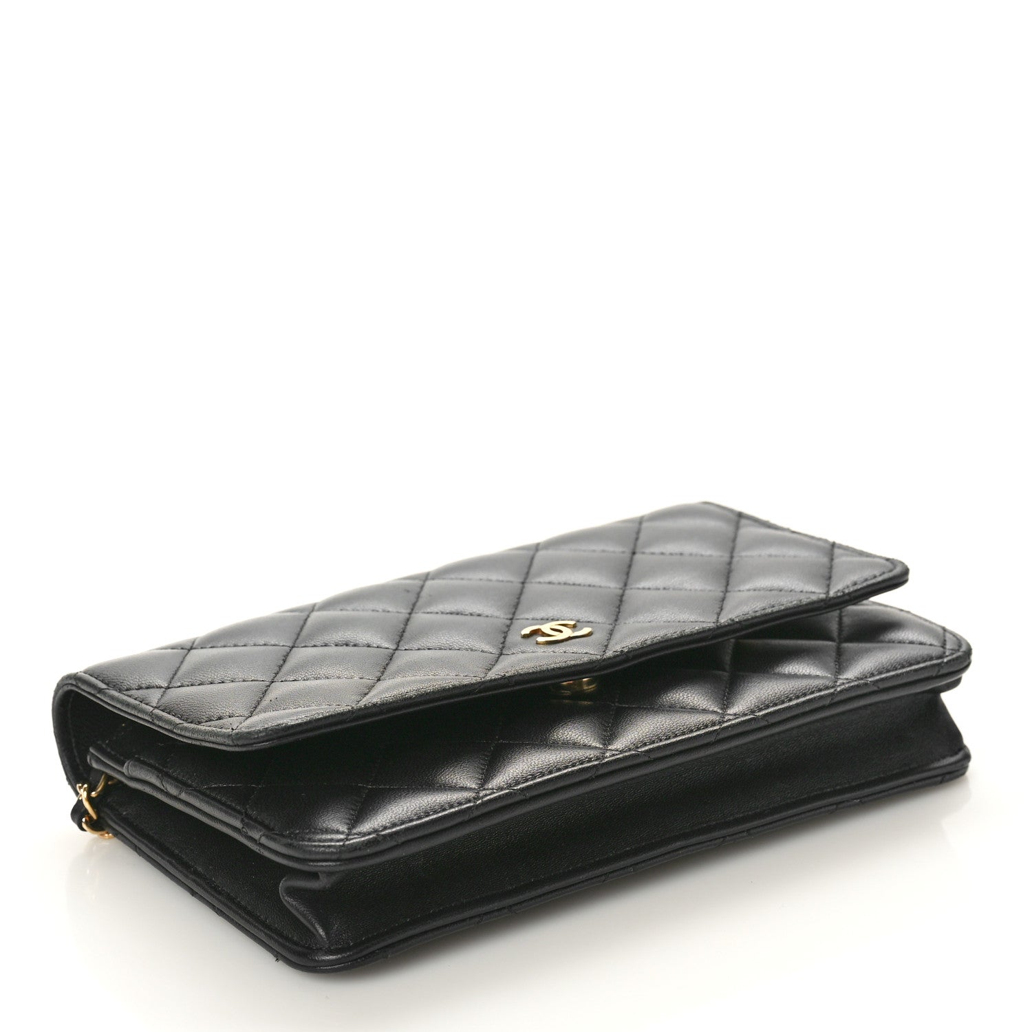 Chanel Lambskin Quilted Wallet On Chain WOC Black 4 of 10
