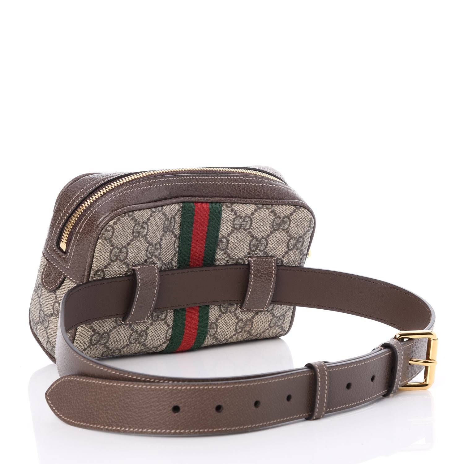 Gucci GG Supreme Monogram Web Small Ophidia Belt Bag 85 34 Dark Brown 3 of 7