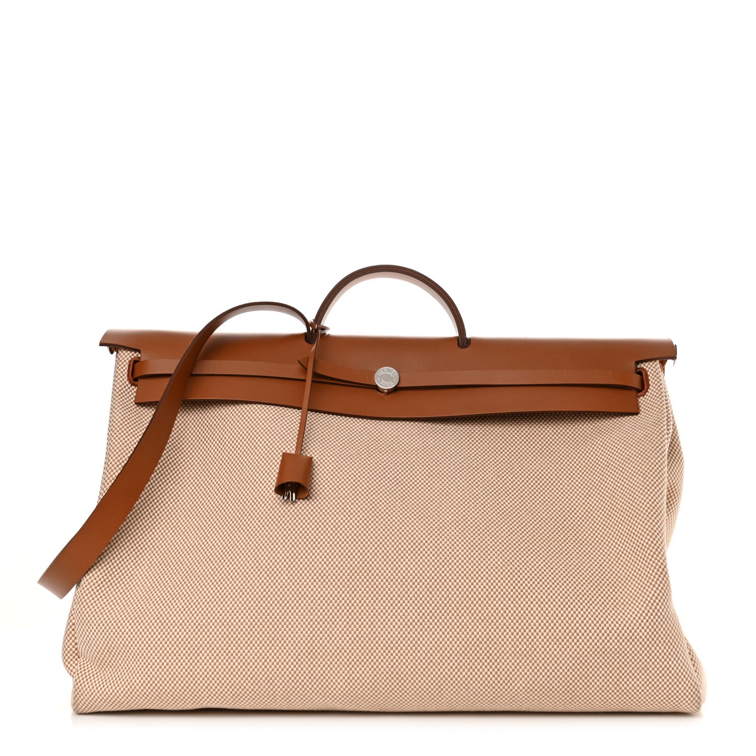 Hermes Criss Viking Vache Hunter Herbag Cabin Zip Retourne 50 Ecru Beige Naturel 1 of 17