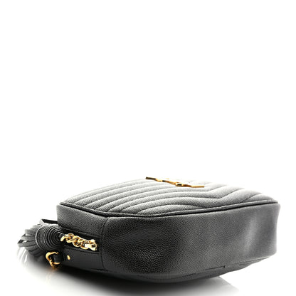 Saint Laurent Grain De Poudre Matelasse Monogram Mini Lou Camera Bag Black 4 of 10