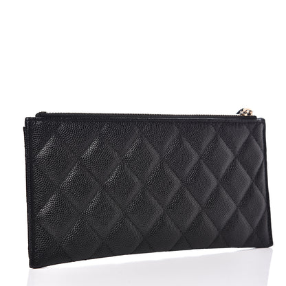 Chanel Iridescent Caviar Quilted Classic Zip Pouch Black 2 of 6