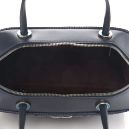 Chanel Calfskin Woven Bowling Bag Navy Blue 5 of 11