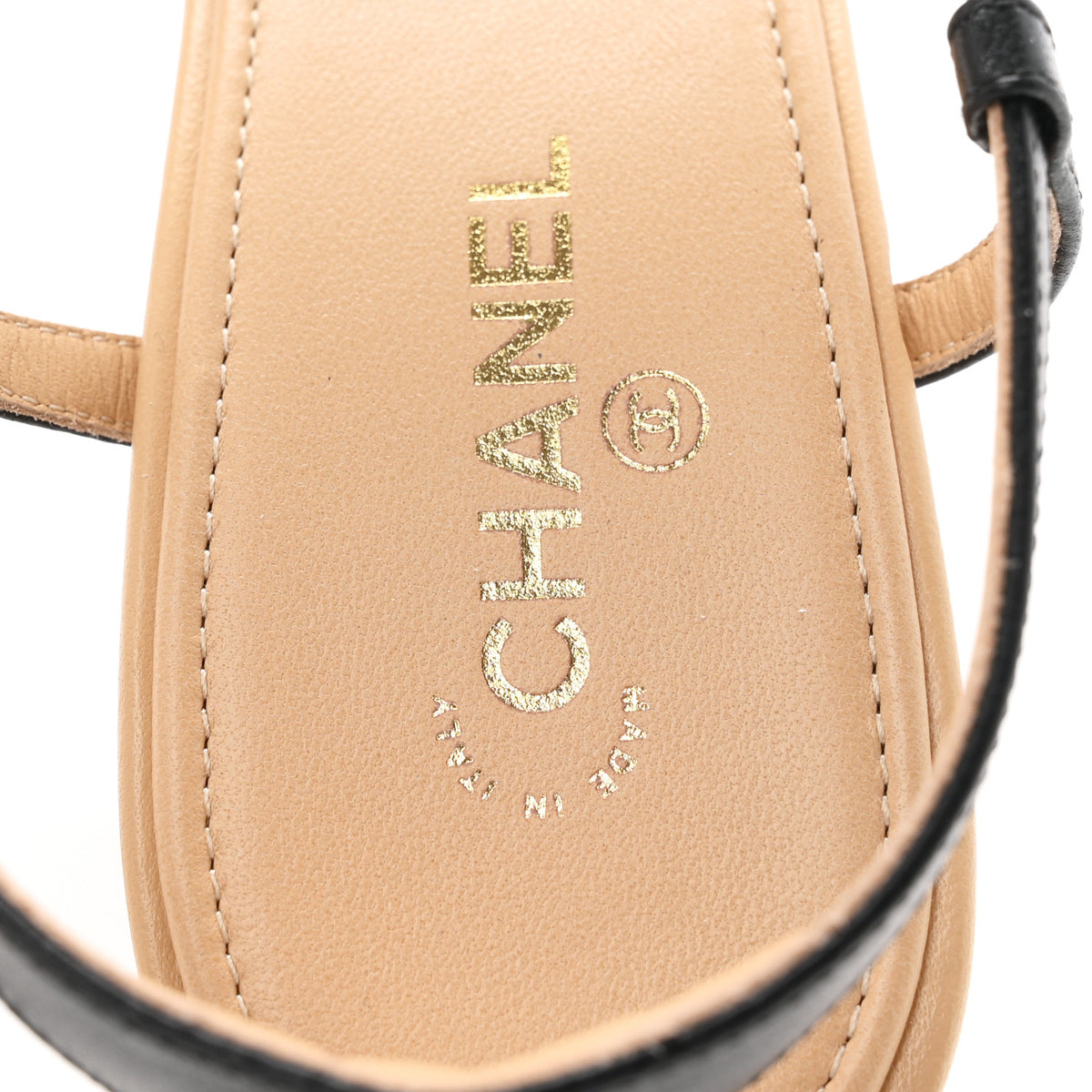Lambskin CC Slingback Pumps 39 Beige Black