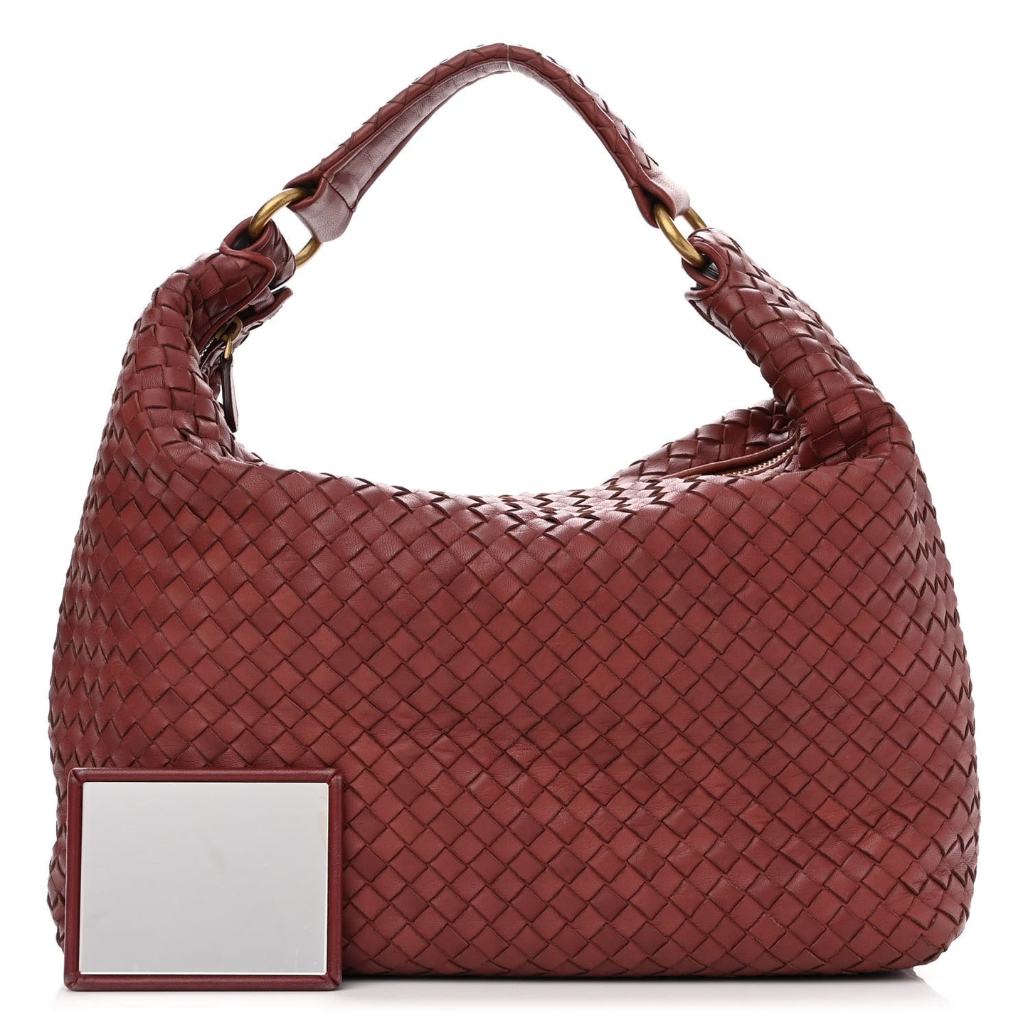 Nappa Intrecciato Pyramid Hobo Brique
