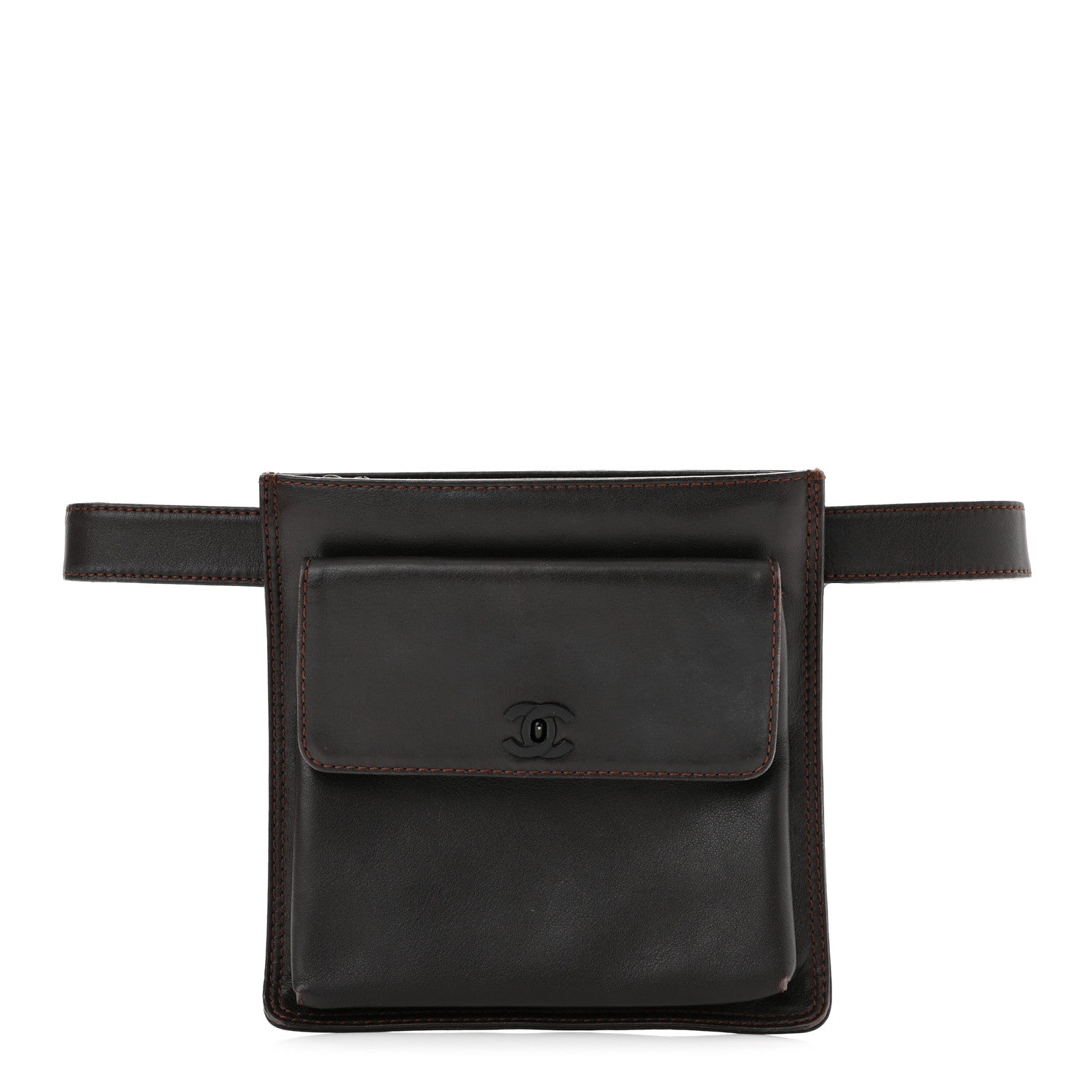 Chanel Lambskin Flap Waist Belt Bag 80 32 Brown 1 of 11