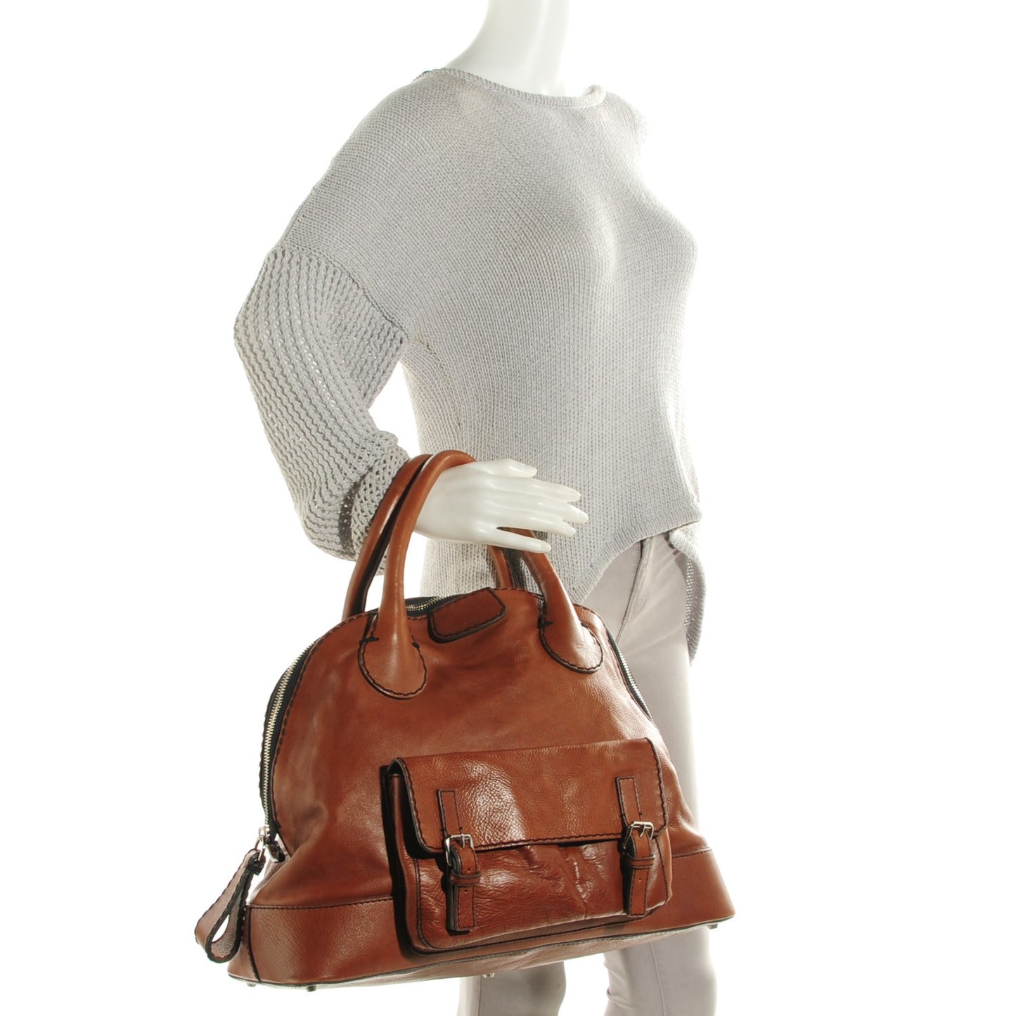 Calfskin Edith Dome Bowler Muscade