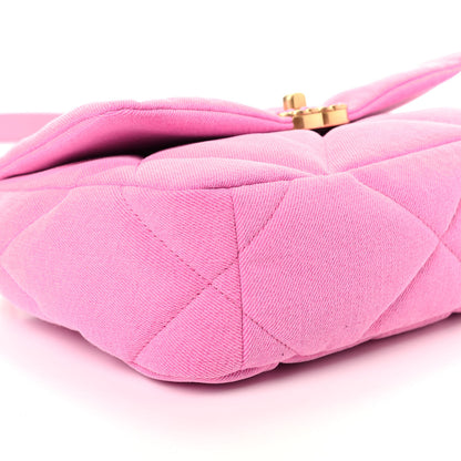 Chanel Denim Quilted Medium Chanel 19 Flap Neon Pink 6 of 9