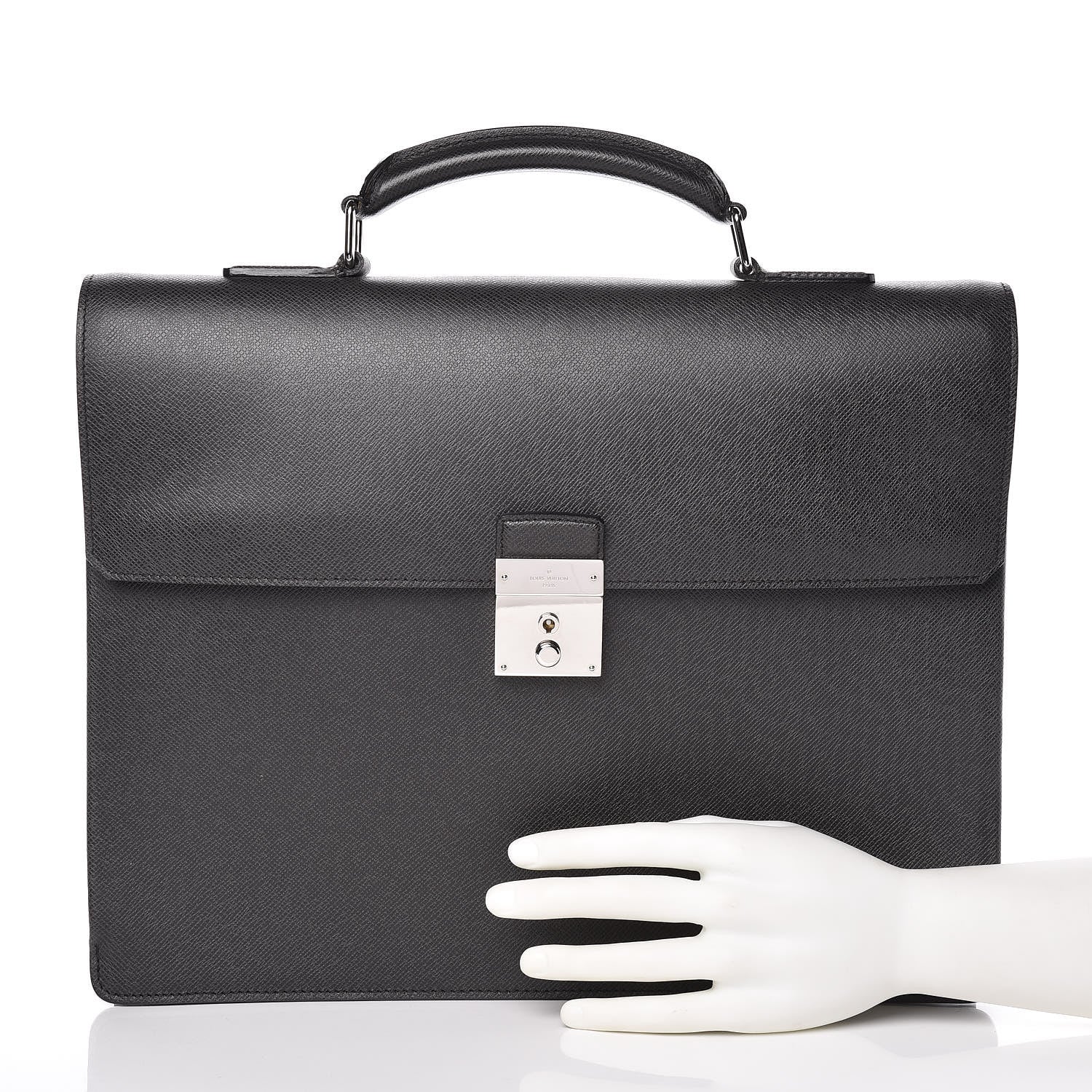 Louis Vuitton Taiga Angara Briefcase Black 2 of 12