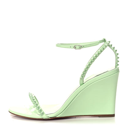 Christian Louboutin Patent Calfskin So Me Spike 85 Wedge Sandals 39 Studio Green 1 of 7