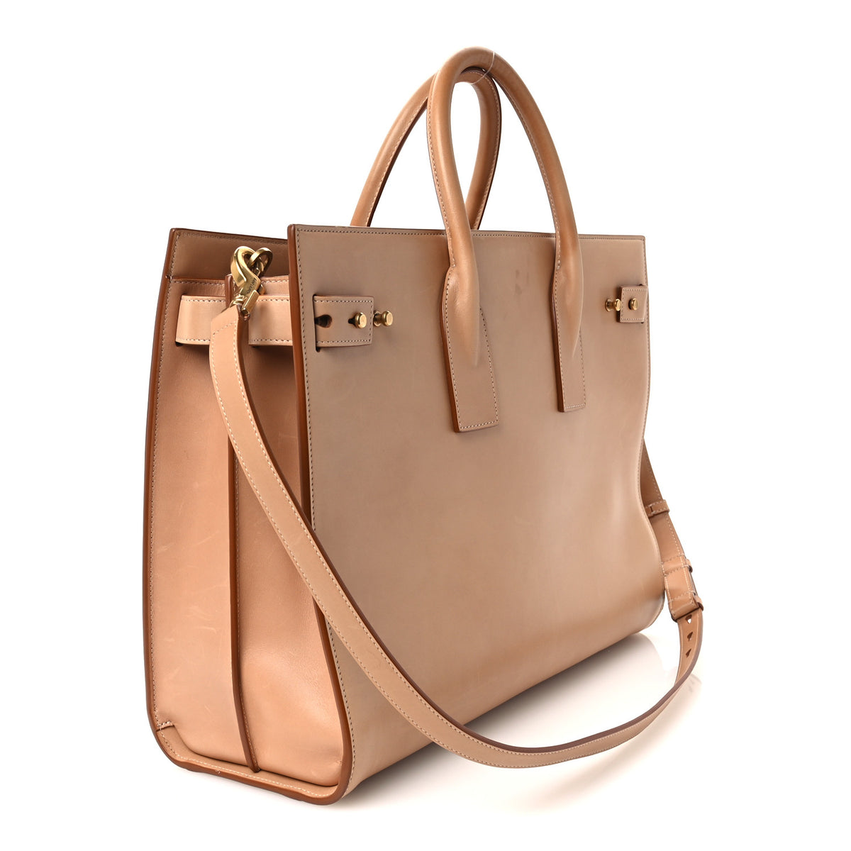 Saint Laurent Smooth Calfskin Small Supple Sac De Jour Tan 3 of 11