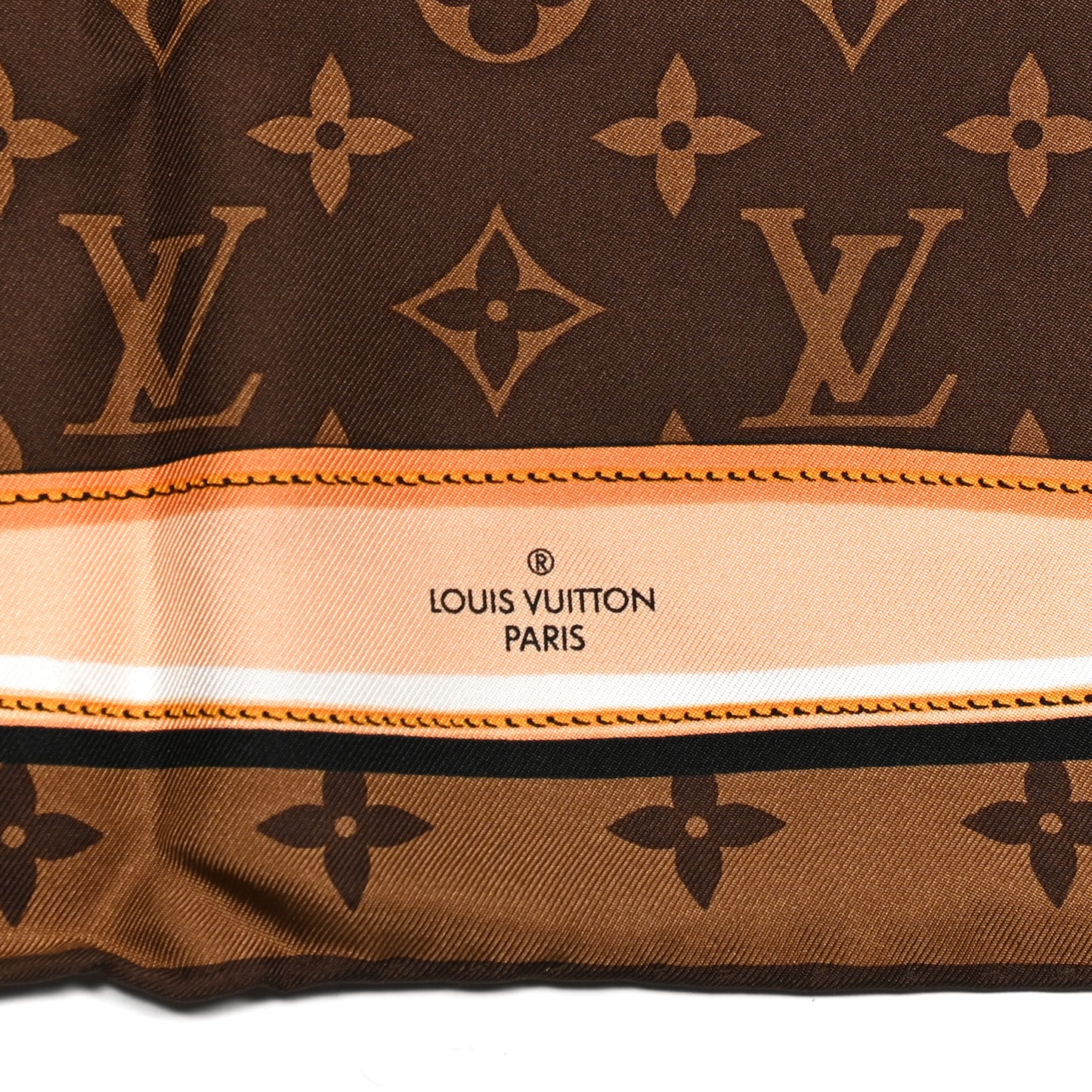Silk Monogram Confidential Square Scarf Brown