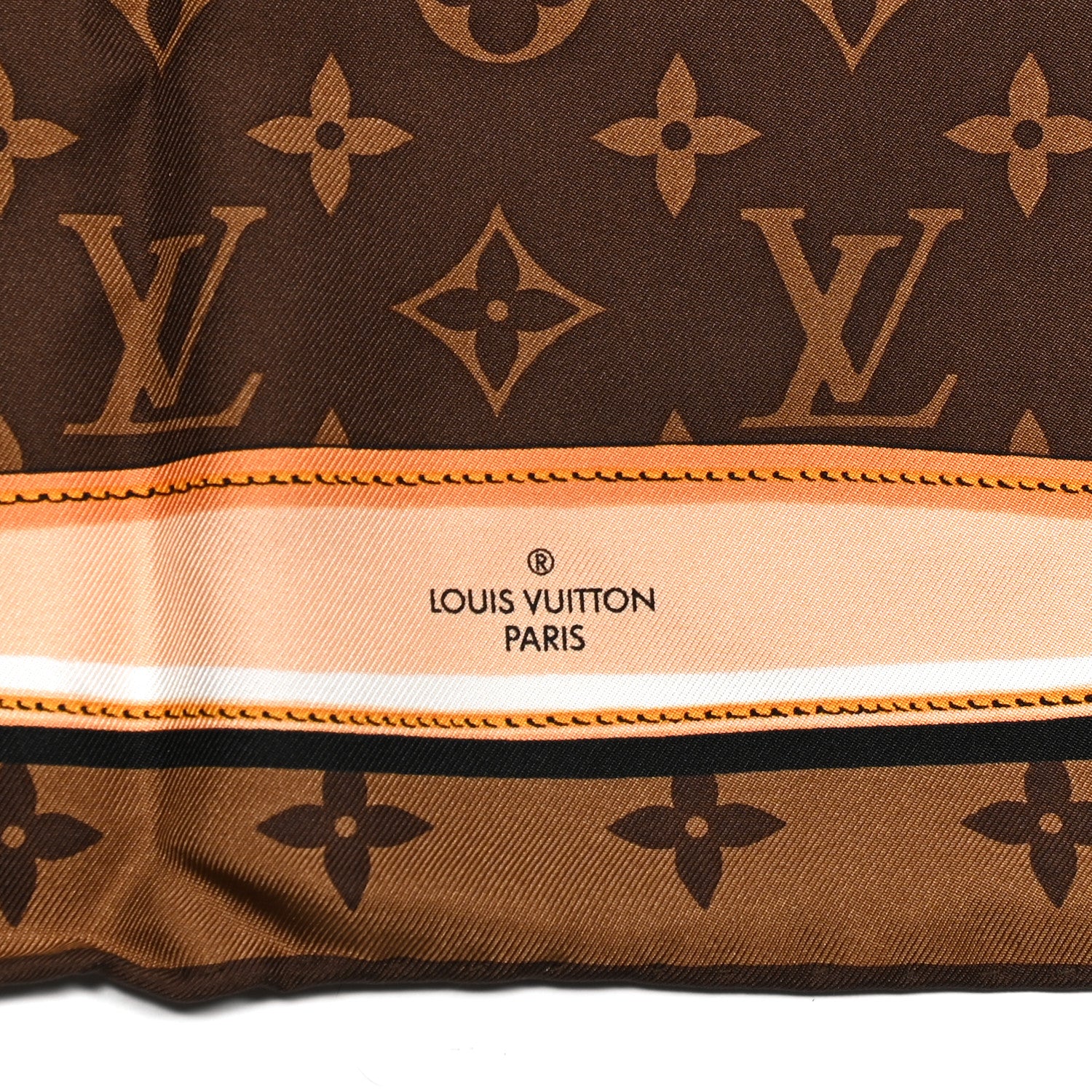 Louis Vuitton Silk Monogram Confidential Square Scarf Brown 2 of 5