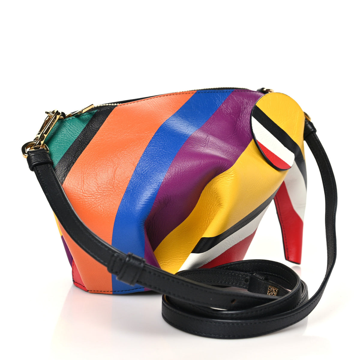 Loewe Calfskin Mini Striped Elephant Crossbody Bag Multicolor 3 of 8
