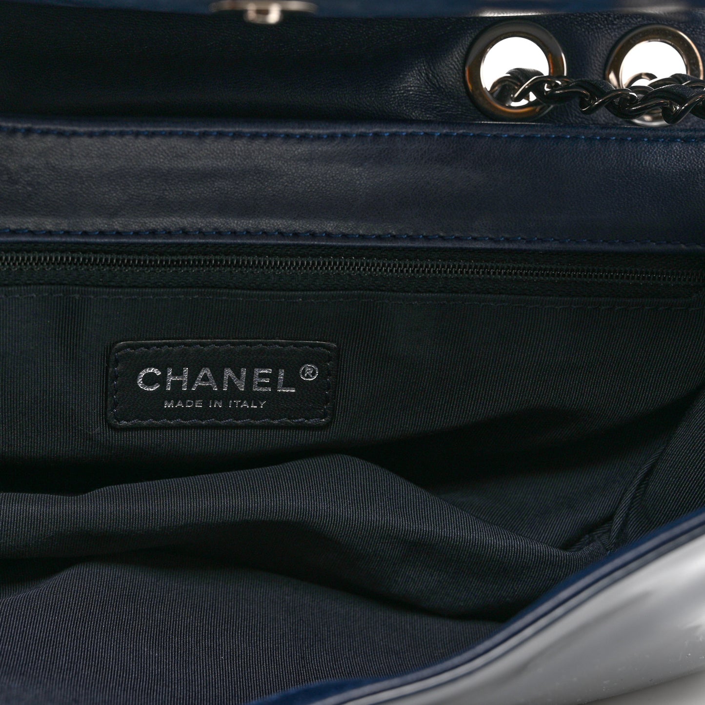 Vinyl Small Lipstick Flap Bag Blue