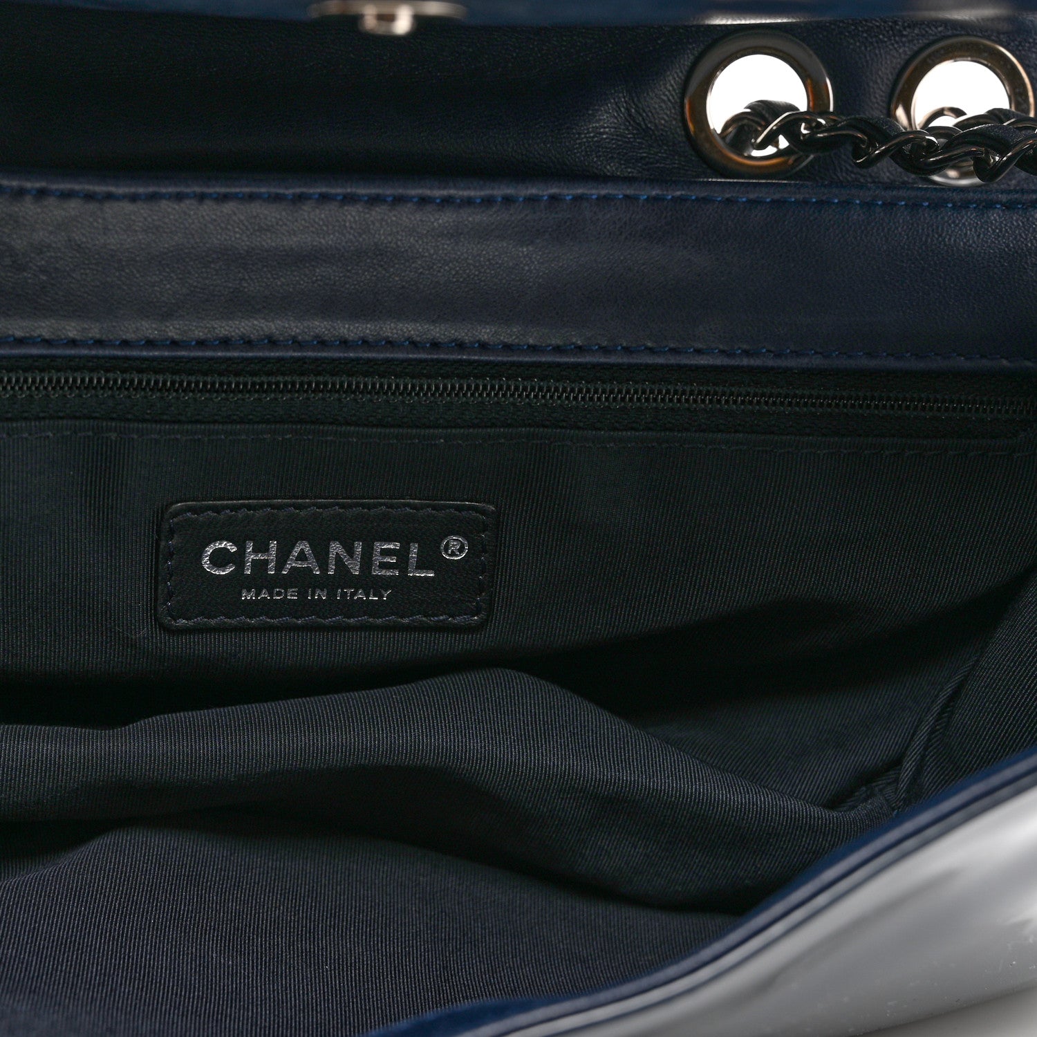 Chanel Vinyl Small Lipstick Flap Bag Blue 4 of 10