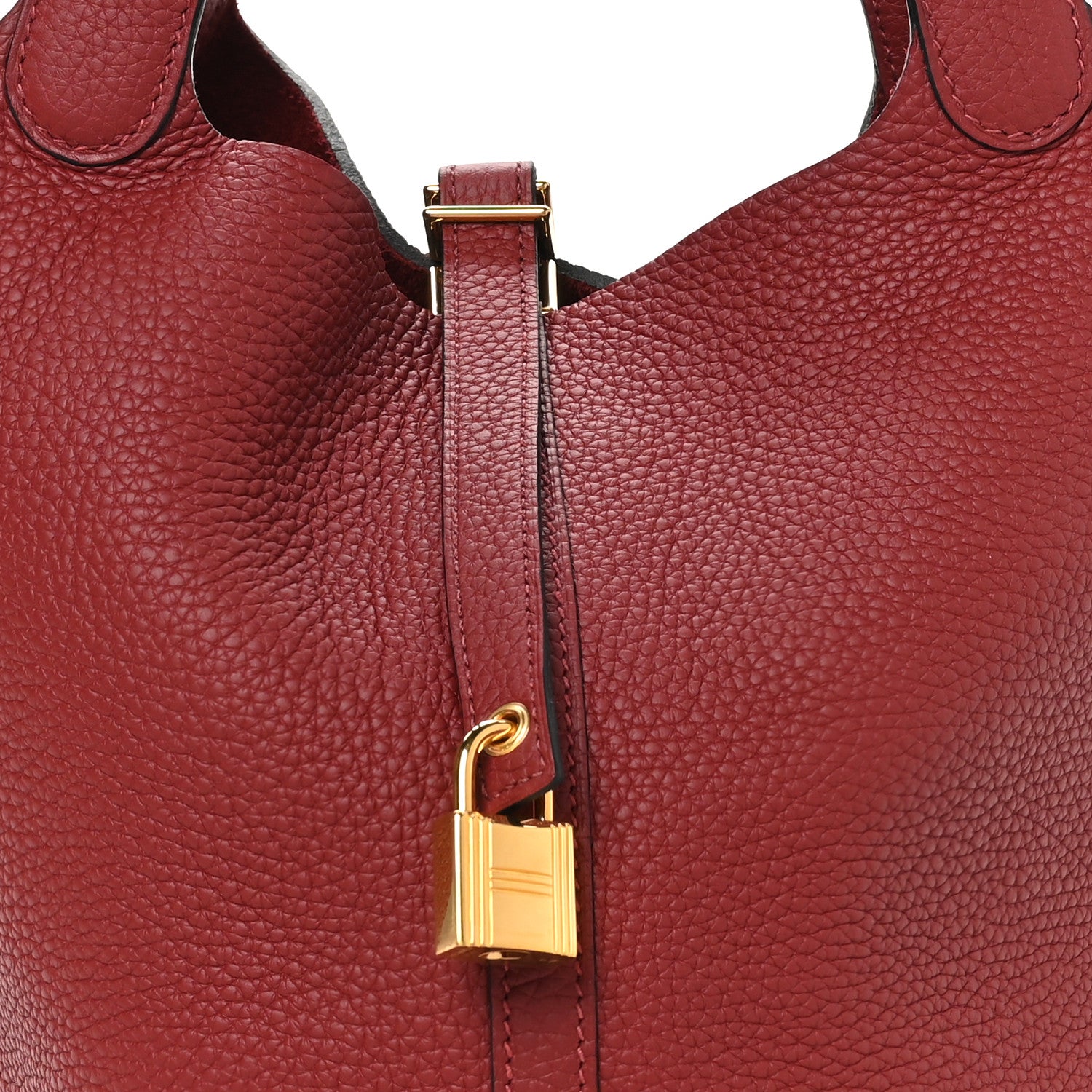 Hermes Taurillon Clemence Picotin Lock 22 MM Rouge H 8 of 12