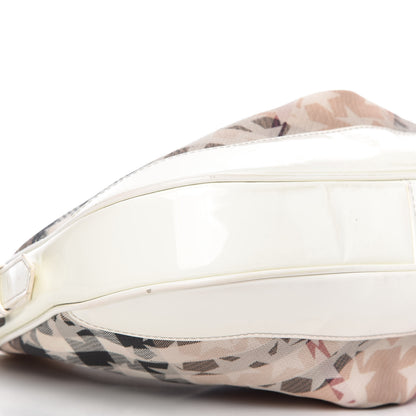 Burberry Patent Supernova Check Stars Small Hernville Hobo White 6 of 11