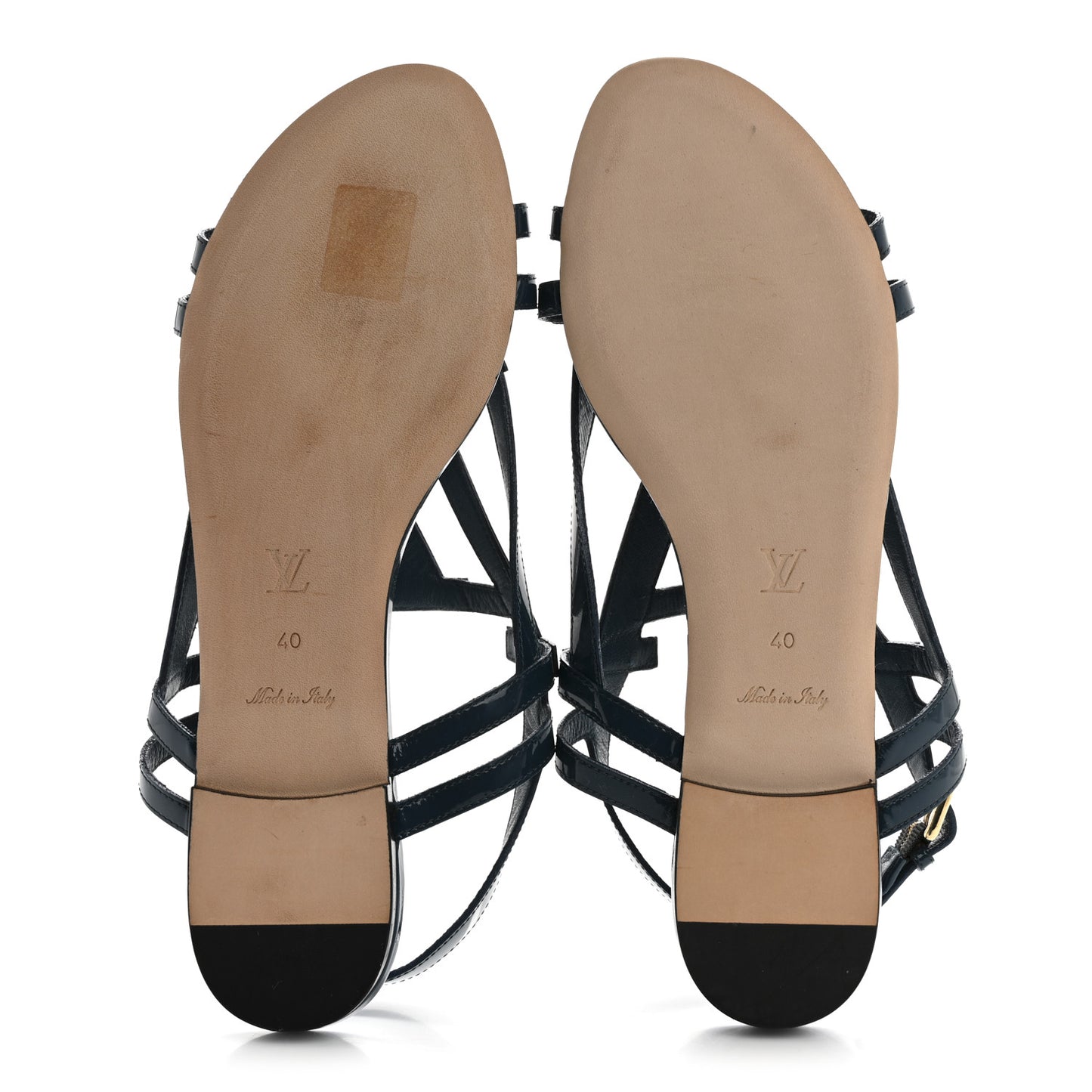 Patent Sandals LV Sandals 40 Blue