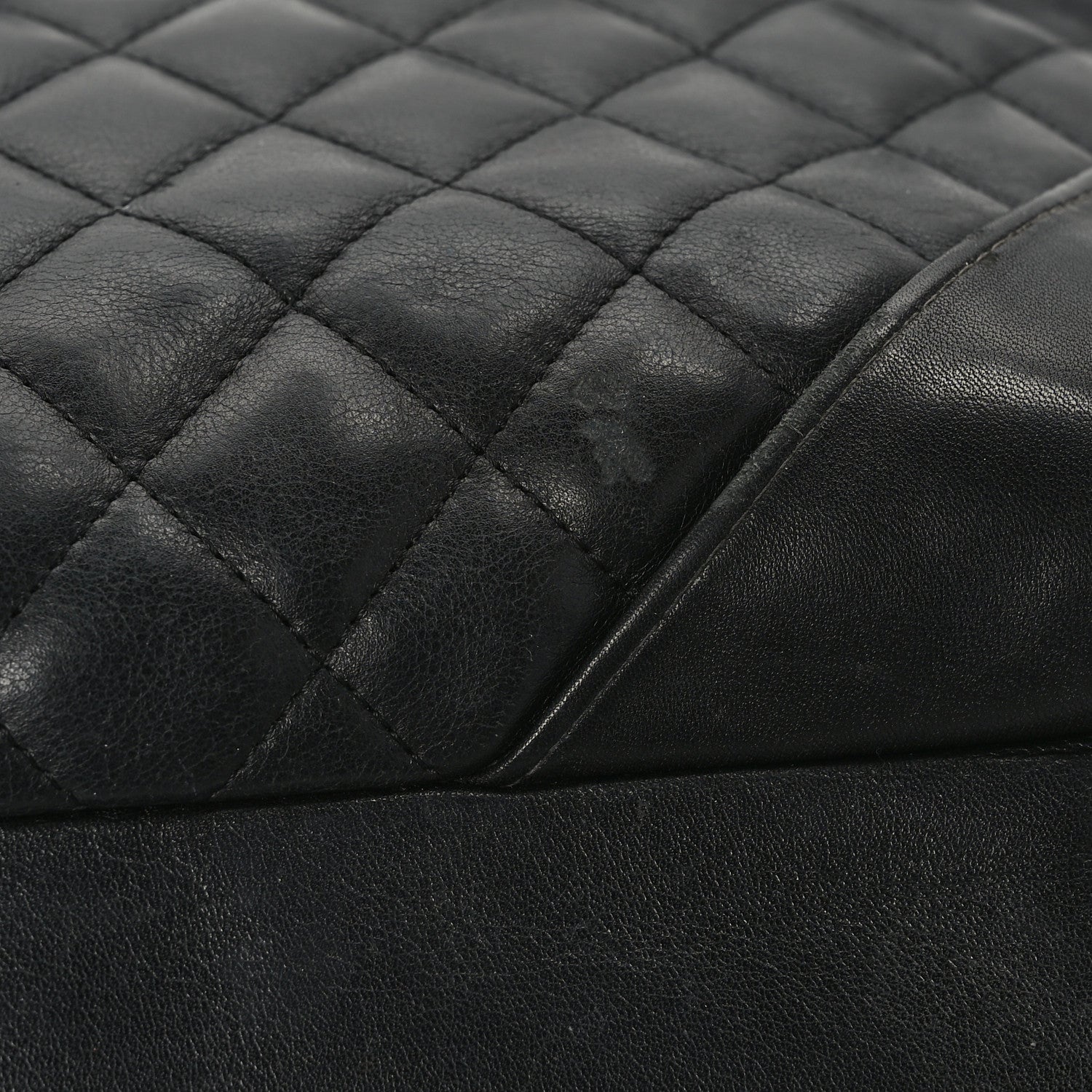 Chanel Calfskin Quilted Large Cambon Flap Black White 10 of 12