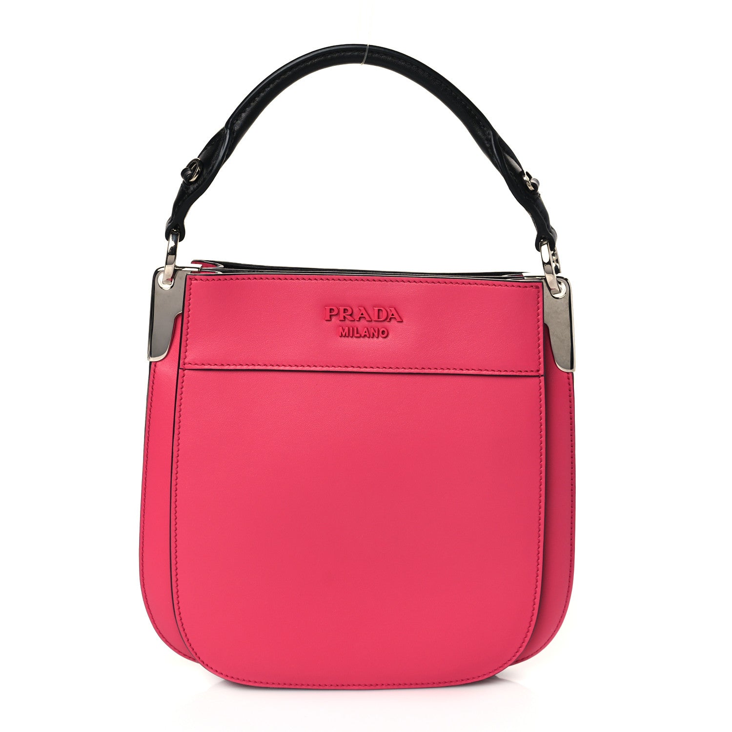 Prada City Calfskin Small Margit Bag Magenta Black 1 of 9