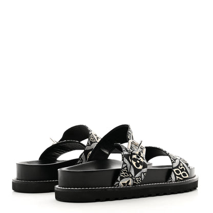 Louis Vuitton Jacquard Since 1854 Paseo Flat Comfort Sandals 40 Grey 4 of 8