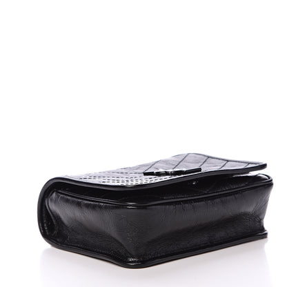 Saint Laurent Crinkled Calfskin Matelasse Monogram Niki Chain Wallet Black 3 of 9