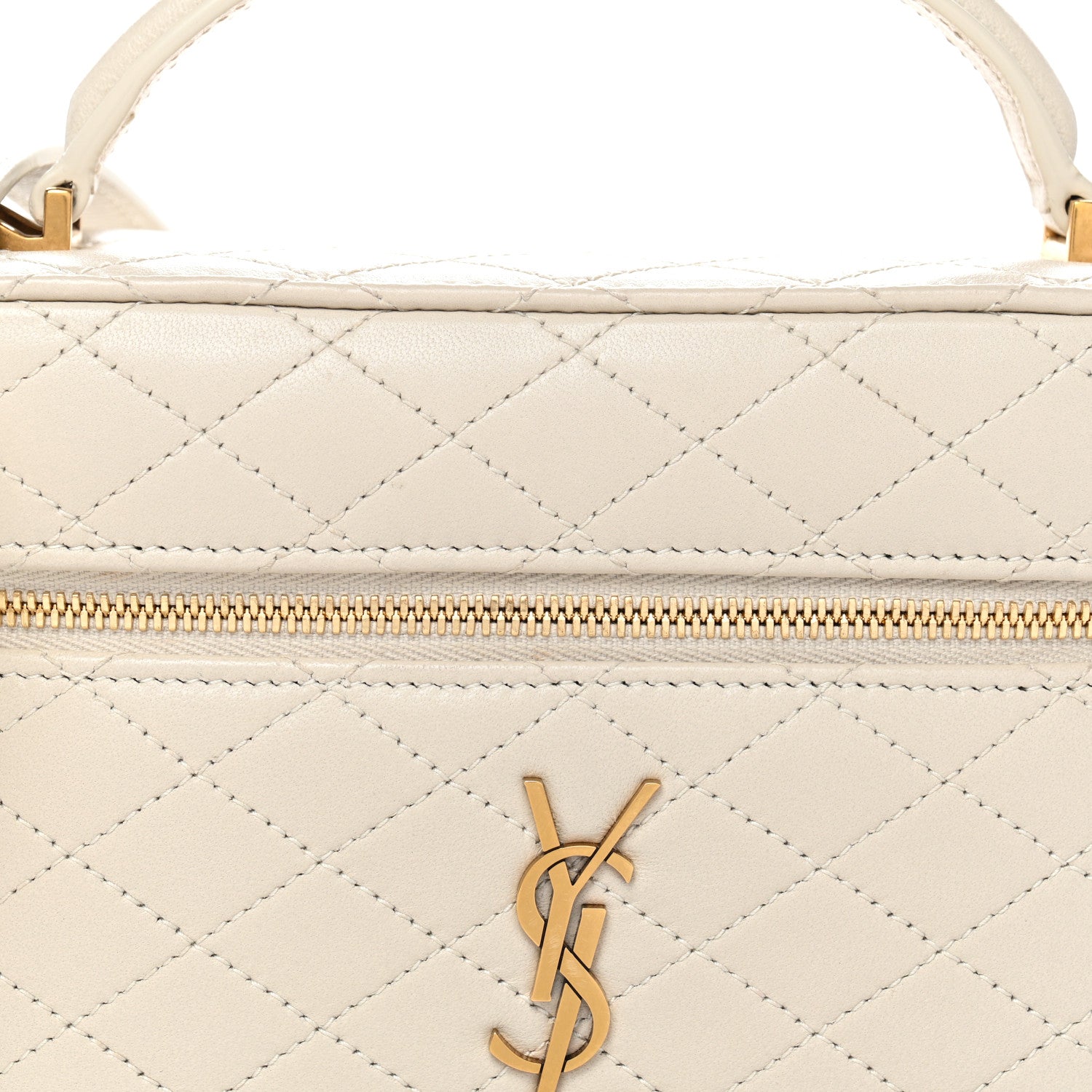 Saint Laurent Lambskin Quilted Mini Gaby Vanity Case Crema Soft 7 of 9