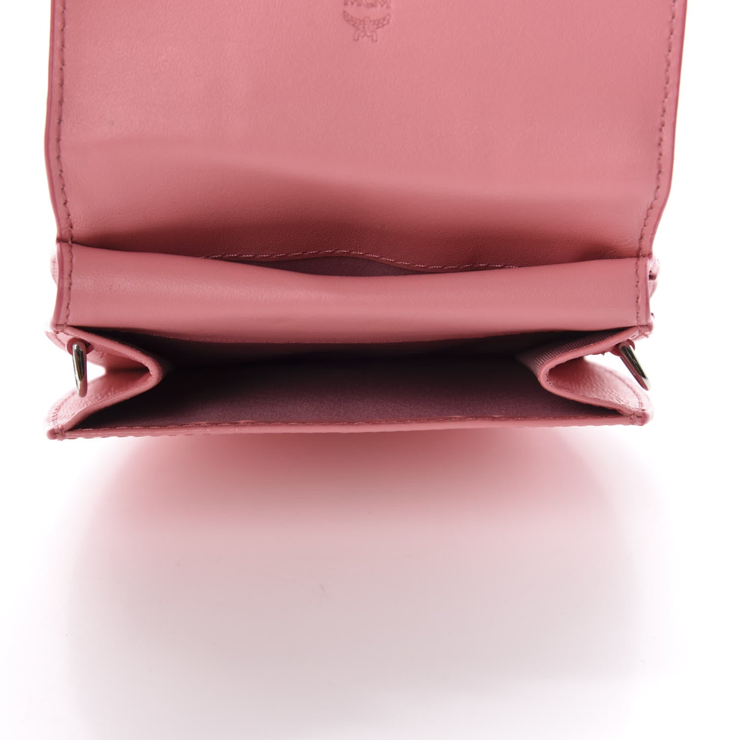 MCM Diamond Patent Patricia Round Crossbody Bag Salmon Rose 5 of 12