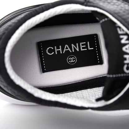 Chanel Calfskin Mesh Lycra Suede Womens Logo Sneakers 40.5 Black 8 of 13