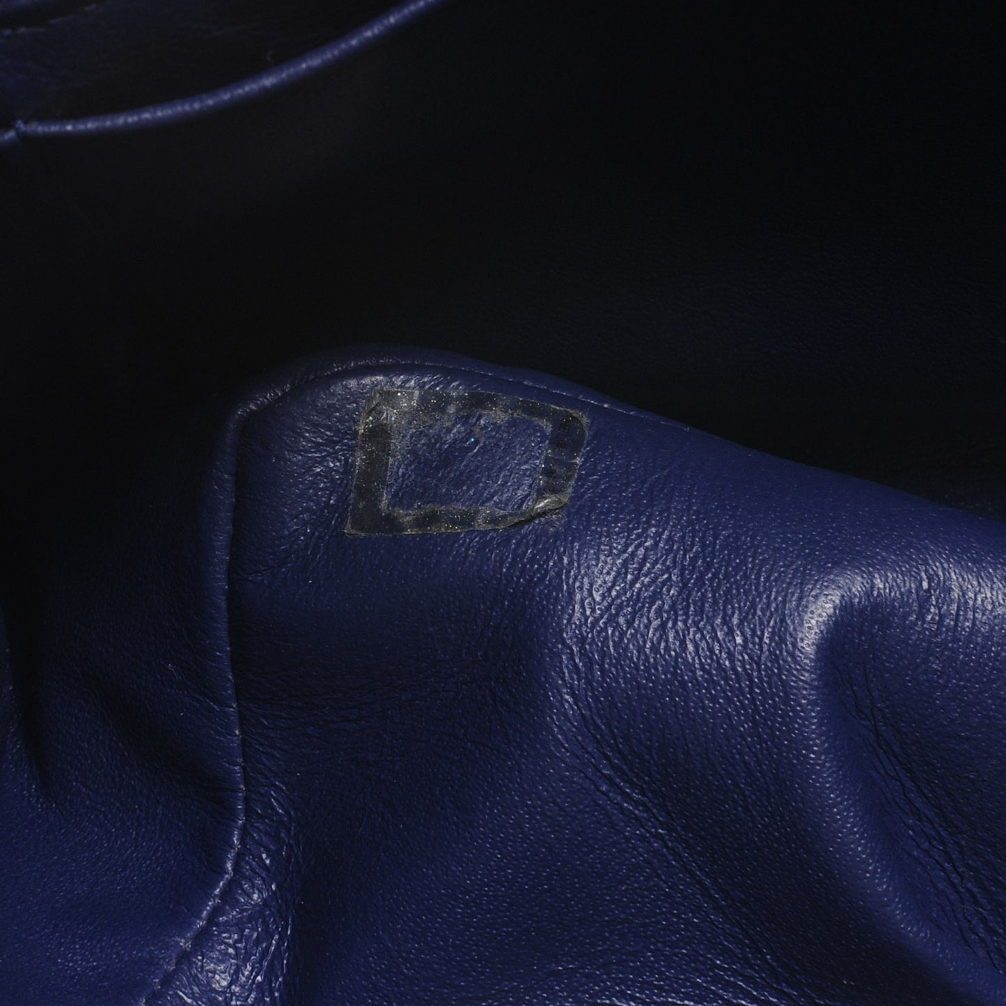 Lambskin Perforated Jumbo Flap Blue
