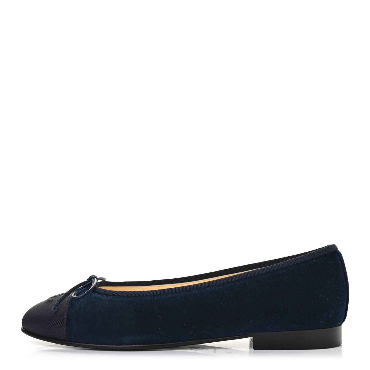 Velvet Cap Toe Ballerina Flats 39 Navy