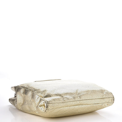 Chanel Metallic Crackled Calfskin Perforated Drill Shoulder Bag Gold 4 of 10