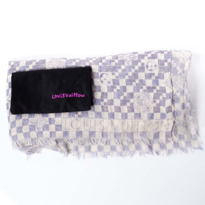 Louis Vuitton Cashmere Silk Damier Azur Stole 4 of 4