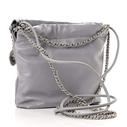 Chanel Shiny Calfskin Quilted Mini Chanel 22 Grey 3 of 10