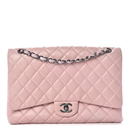 Chanel Lambskin Quilted Maxi Single Flap Pink 1 of 19
