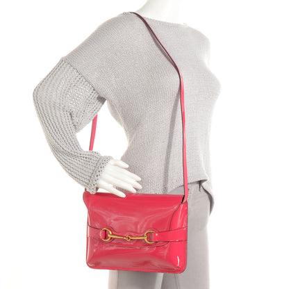 Gucci Patent Large Bright Bit Shoulder Bag Shocking Pink 2 of 7