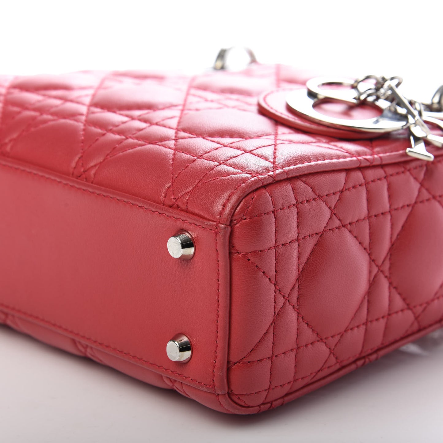 Lambskin Cannage Mini Lady Dior Red