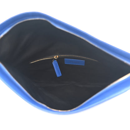 Saint Laurent Smooth Calfskin Letters Fold-Over Clutch Blue 6 of 8