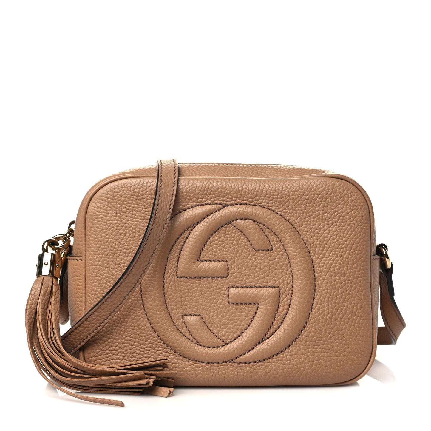 Pebbled Calfskin Small Soho Disco Bag Camelia