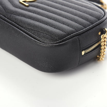 Saint Laurent Grain De Poudre Matelasse Monogram Mini Lou Camera Bag Black 7 of 7