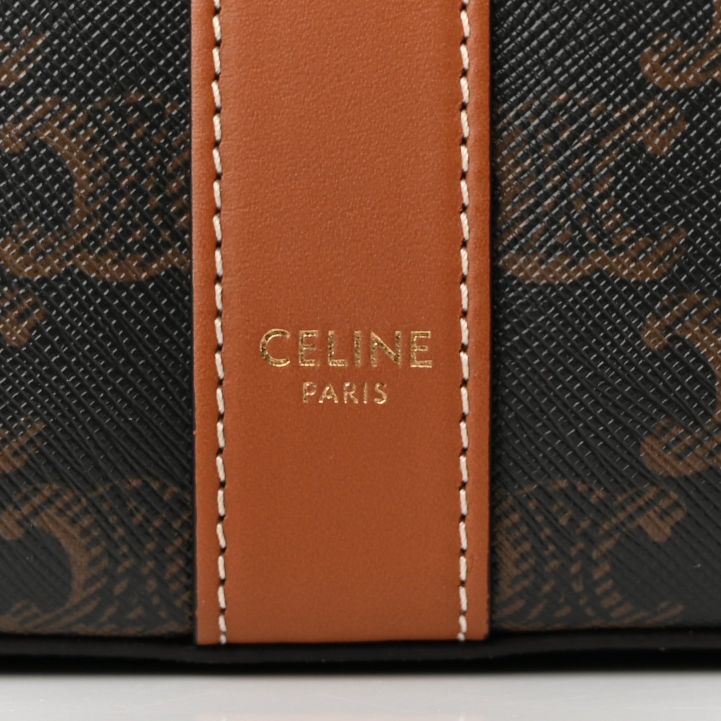 Triomphe Canvas Calfskin Medium Cabas Bag Tan