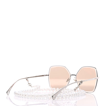 Chanel Butterfly Removable Pearl Chain Sunglasses 4262 Brown 4 of 4