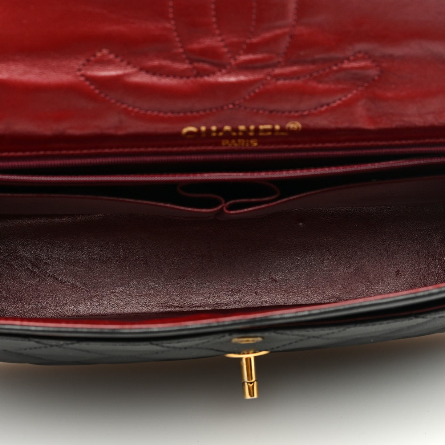 Lambskin Quilted Small Double Flap Black
