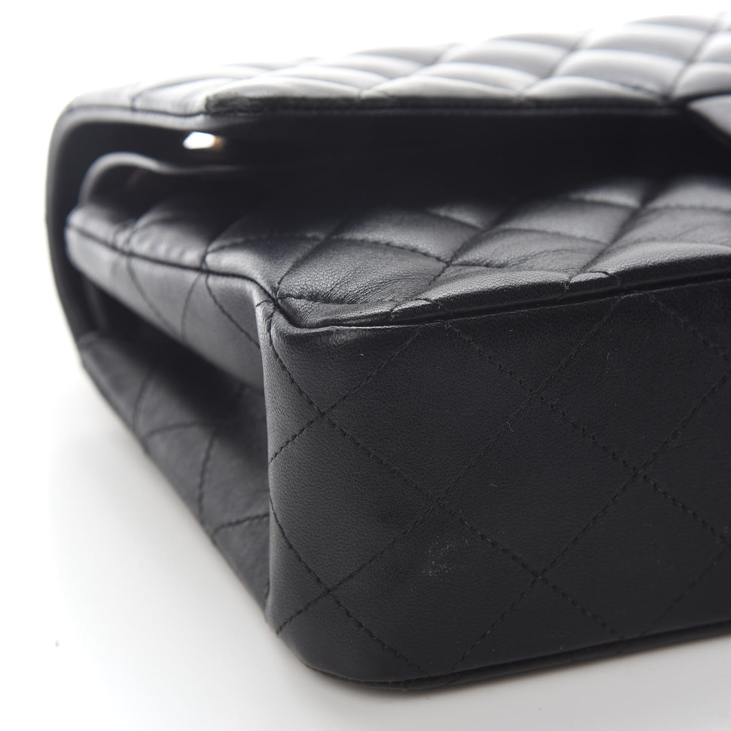 Lambskin Quilted Medium Double Flap Black